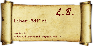 Liber Béni névjegykártya